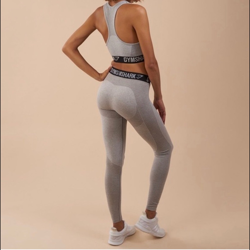 Gymshark flex leggings gray black XS